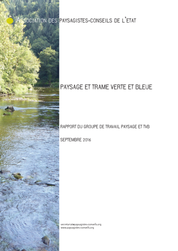 Paysage et trame verte et bleue