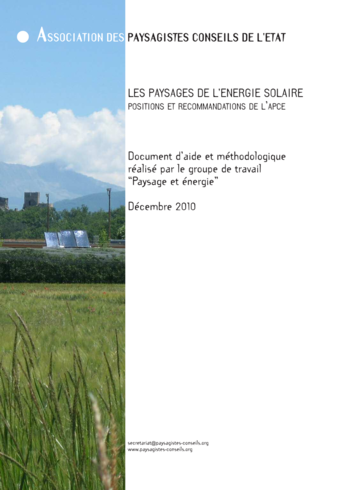 Les paysages de l'énergie solaire