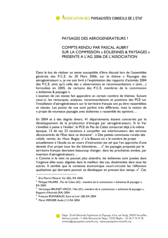 Paysages des aérogénérateurs